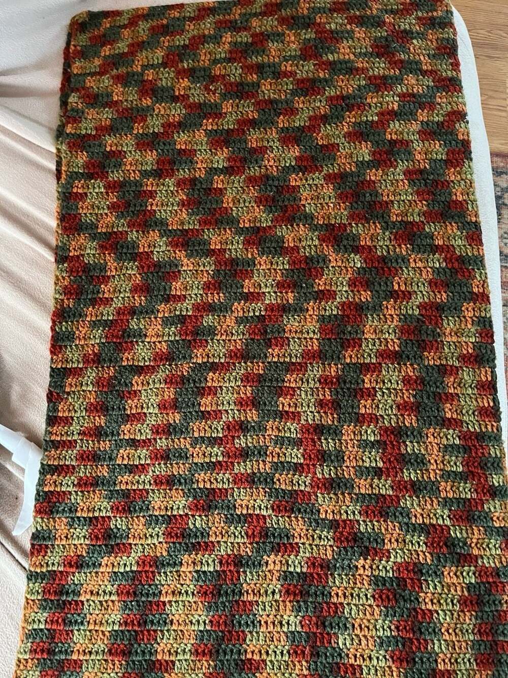 Autumn/ fall knit Blanket Handmade